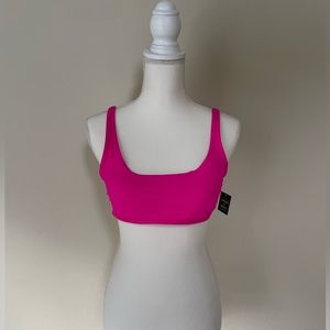 Sexy hot pink bandeau bikini top size M